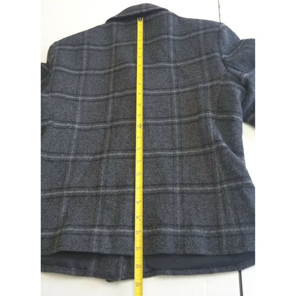 Harris Wallace Jacket Blazer Womens Sz Small Plaid Gray Wool Blend Button Up - Picture 5 of 12